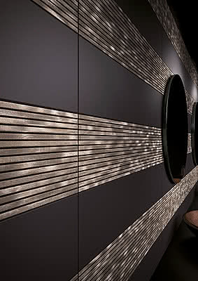 Background tile, Effect unicolor, Color black, Ceramics, 15x60 cm, Finish matte